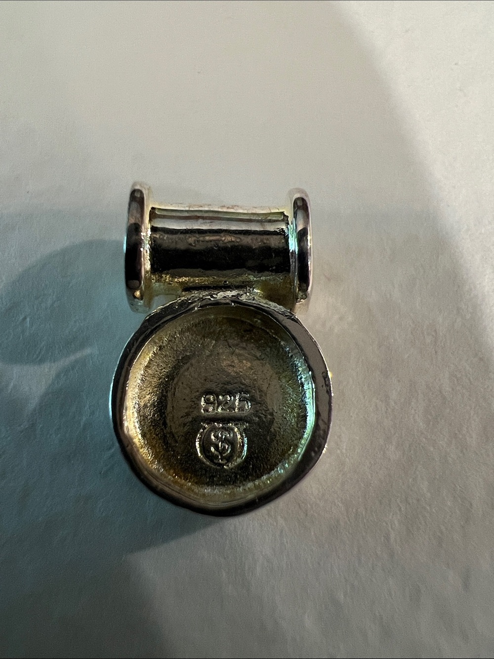 Tiny Sterling Silver Pendant with Blue Opal Accent - Picture 5 of 7